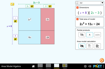 Alan Modeli İle Cebir